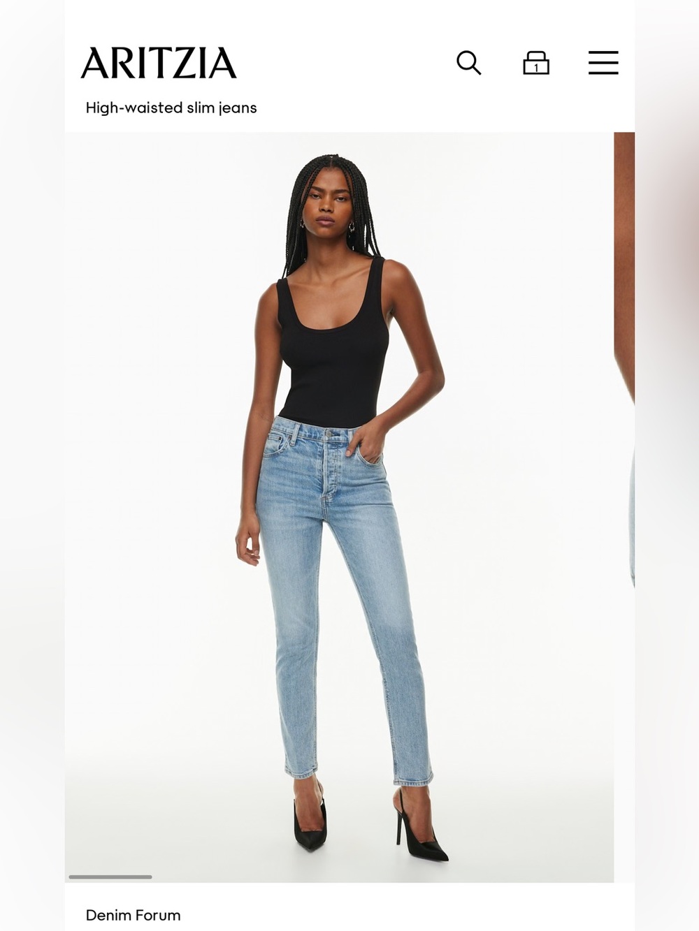 Aritzia Light Blue High-Rise Slim Jeans